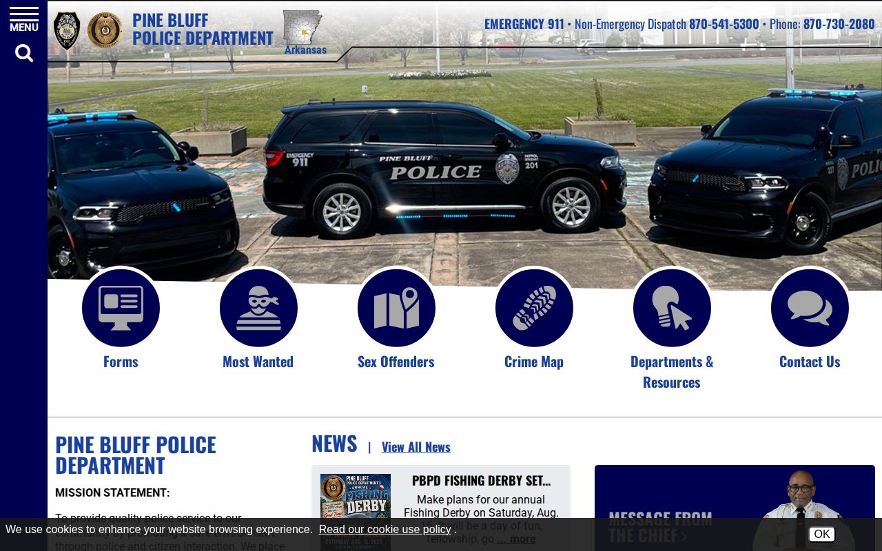 Jefferson County crime news from Pine Bluff Police official records page
