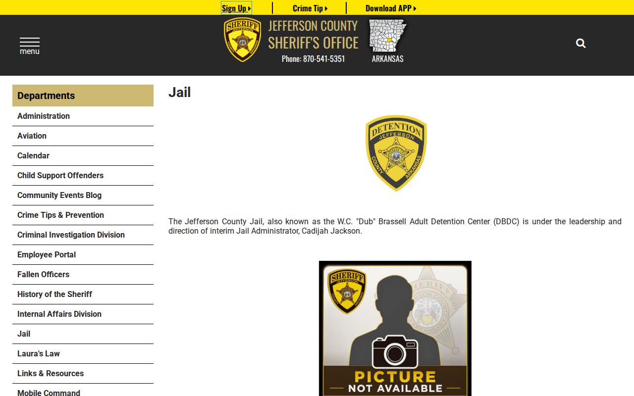 Jefferson County DBDC jail booking and intake information