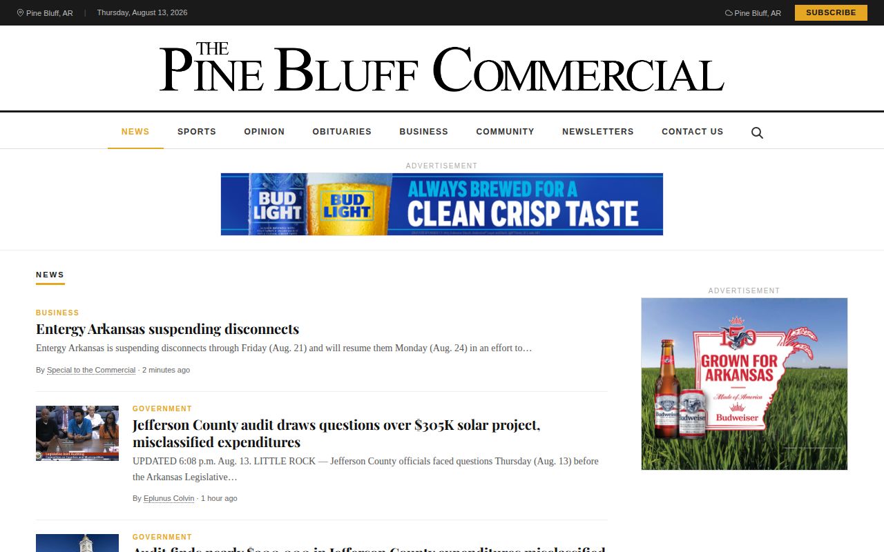 Jefferson County arrest news in the Pine Bluff Commercial archive
